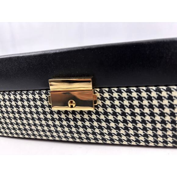 4 Slot Watch Box With Lock Watch Storage Box Houndstooth Pattern - Picture 7 of 16